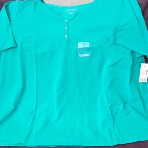 Catherines Teal Short-Sleeve Henley Tee